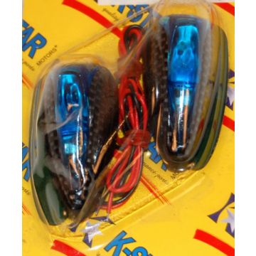 Oświetlenie LED uniwersalne 12 V DMP karbon/niebieskie (komplet)