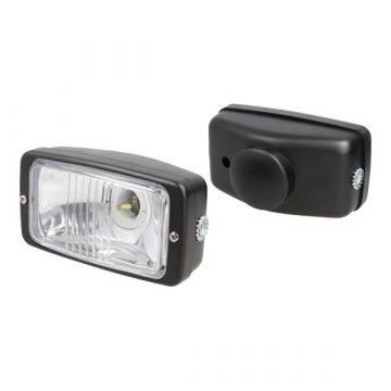 Koplamp rechthoekig (made in EU) 14cm zwart Guia