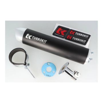 Einddemper uitlaat los 3-bouts universeel 70x270mm zwart Turbokit