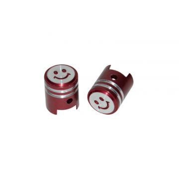 Zestaw nasadki zaworu tłokowego model czerwony aluminium DMP 2szt
