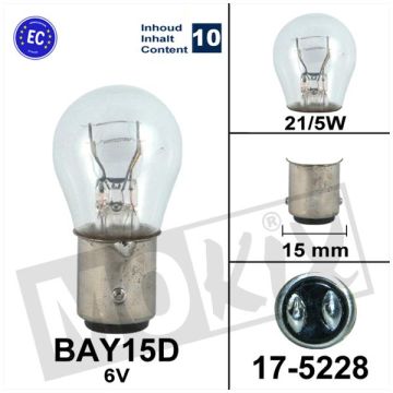 ŻARÓWKA BAY15D 6V 21/5W FLOSSER CE (10)