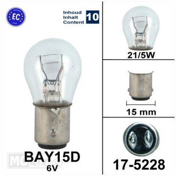 ŻARÓWKA BAY15D 6V 21/5W FLOSSER CE (10)