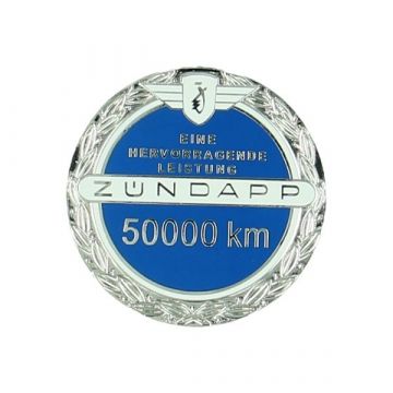 naklejka Zundapp logo 50,000 km Jubileusz z pinezką niebieską