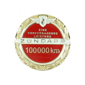 naklejka Zundapp logo 100,000 km Jubileusz z pinezką czerwony