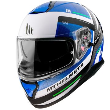Kask całotwarzowy MT Thunder III SV Carry czarny/biały/niebieski