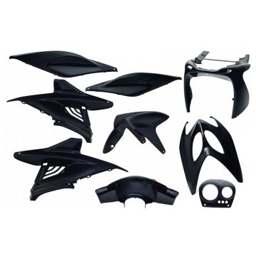Yamaha Aerox/MBK Nitro <-2012 9-częściowy metaliczny czarny zestaw czapek