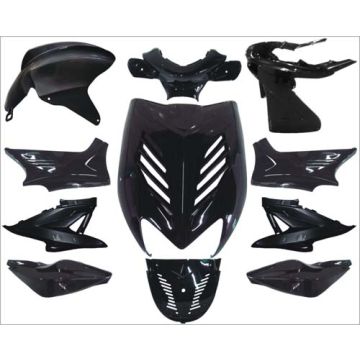 Yamaha Aerox/MBK Nitro <-2012 11-markowy metaliczny czarny sześcioczęściowy