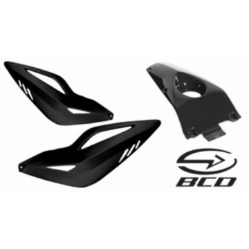 Szyba boczna/ motocykl Yamaha Aerox xtreme + pokrowce na siedzenia czarny coque00302 (3-częściowy) lewe+prawy