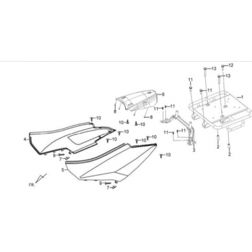 Sym X'PRO 125 Czerwony (R010CA) poszycie