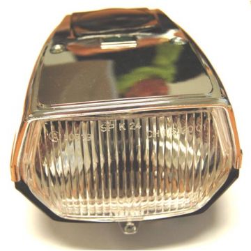 Lampa przednia Puch Maxi DMP kwadratowa płaska czarny/chrom