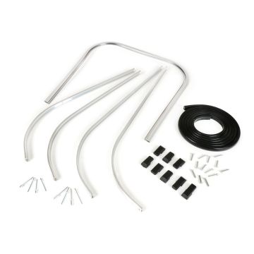 Randbescherming/sierstrip inclusief treeplankenset BGM Original Vespa PK S,PK S Lusso,PK SS,PK ETS kunststof zilver