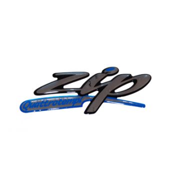 naklejka piaggio słowo [zip quattro] ekran boczny zip2006 4t 3D czarny/chrom piag lub