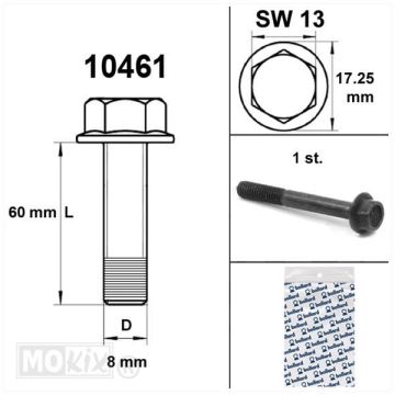 Śruby ramy kołnierzowej sw13 m8x60 czarne (1 szt.)