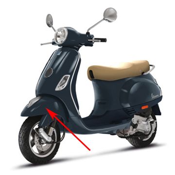 Błotnik przedni Vespa Lx/Piaggio Fly niebieski midnight 222 oryginał 66652800DE