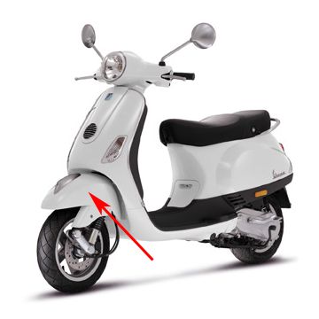 Błotnik przedni Vespa Lx/Piaggio Fly biały monte 544 oryginalny 66652800BR