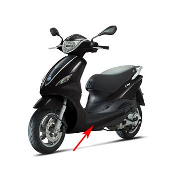 Ekran boczny/ekran silnika Piaggio New Fly 2012 vulcano 98/a czarny lewy. Oryginalny 67307700xn