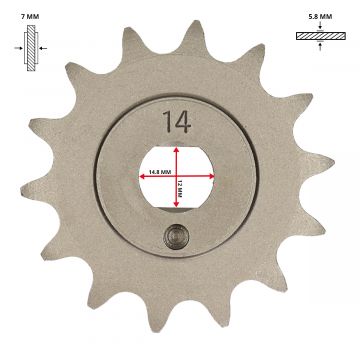 koło łańcuchowe przednie przechylne 4v 14t 1/4