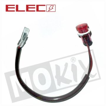 LAMPKA KONTROLNA Z PRZEWODEM 18mm 12V CZERWONA