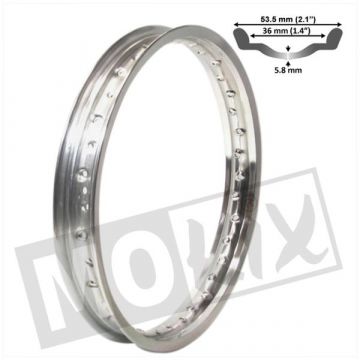 OBRĘCZ UNI 1.40-17 3.0mm WM (36 ramienna) CHROM