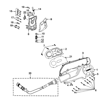 Housing cover Peugeot Tweet 125 EFI YO N SBC E4 2018-2020