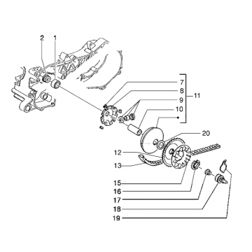 Wariator- Pasek klinowy Piaggio Typhoon 98-2005 2-suwowy
