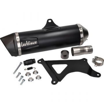 Piaggio Beverly 350 matowy czarny/carbon Leovince czarne wsuwany wydech