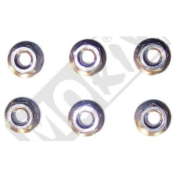 ZESTAW NAKRĘTEK UNI M6 ALU. 6szt. SREBRNY