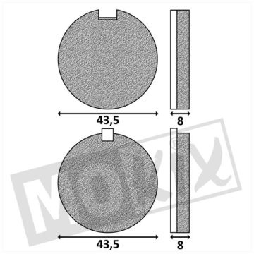 Zestaw klocków hamulcowych Kreidler RMC/S 44x6.4/10mm