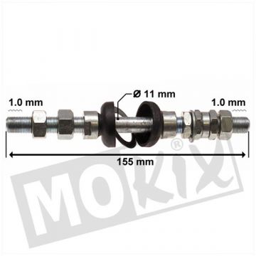 Oś przednia Puch Maxi kompletna 11mm z ascones
