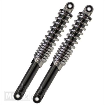 Zestaw amortyzatorów 10mm grubość 320mm długość czarny/chrom bardzo ciężka sprężyna Imca