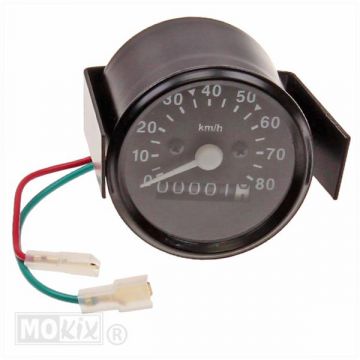 Uniwersalny licznik kilometrów okrągły 60mm 80km/h model VDO czarny Elec