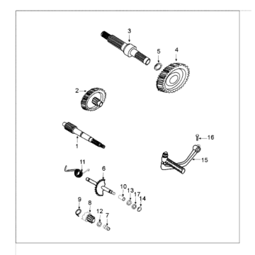 Aandrijfassen - kickstarter Peugeot Tweet 125 E3 2010-2013
