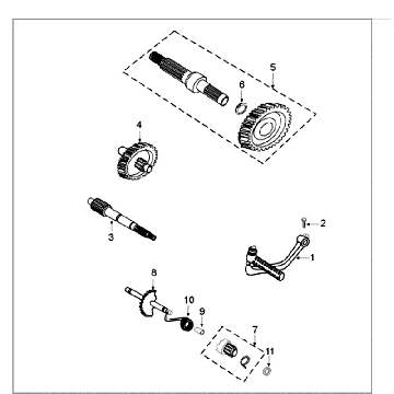 Wały napędowe - Kickstarter Peugeot Tweet stary matowy szary Wały napędowe - Kickstarter Peugeot Tweet stary matowy szary