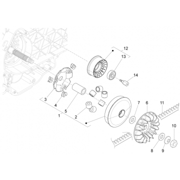 Piaggio Beverly 125 RST 4T 4V IE E3 2010-2015 koło pasowe napędowe (EMEA)