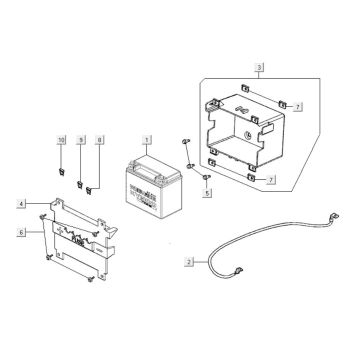 Bateria Kymco Downtown 300i ciemnoszara