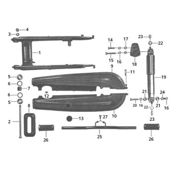 Osłona łańcucha amortyzatora podnóżka Zundapp GTS 50 517-40L5