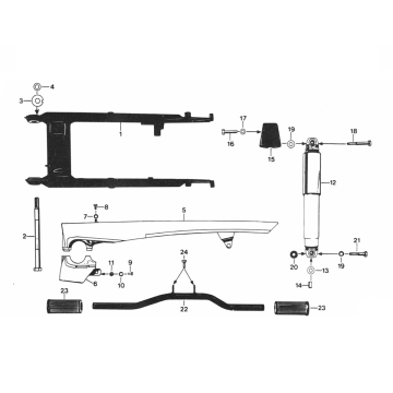 Swingarm - Osłona Łańcucha - Amortyzator Zundapp C50 Sport 529-010