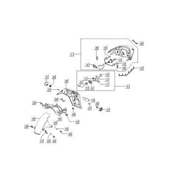 części osłony tylnego światła Kymco People S 4-suwowy głęboki ocean niebieski
