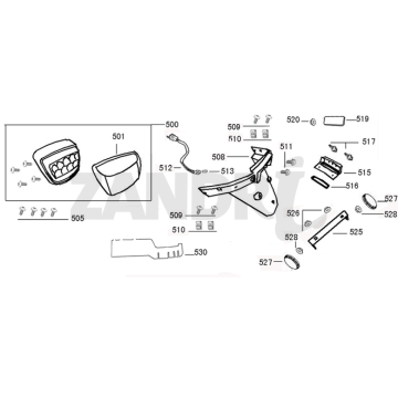 Obudowa tylnego światła BTC Riva Sport ciemnoniebieski