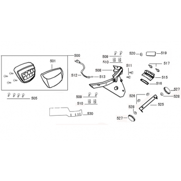 Taillight Cover China VX50 matowy antracyt