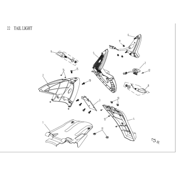 Tylno-kierunkowskazy China Venom zielony