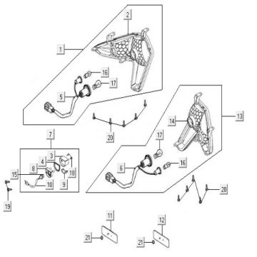 Lampa tylna Kymco MXU 500