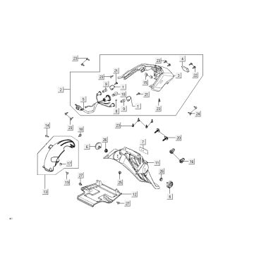 Lampa tylna - Kaptur Kymco New Dink 4-suwowy czarny metaliczny