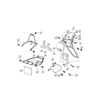 Lampa tylna - Caps Kymco Filly 4-suwowy srebrny