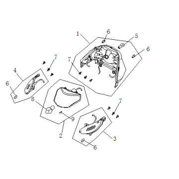 Lampka tylna AGM Ape50 brązowa Lampka tylna AGM Ape50 brązowa
