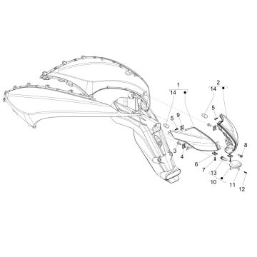 Kierunkowskazy - lampa tylna Piaggio Beverly 300 IE ABS E4 2016 - 2020 (EMEA)