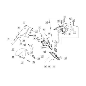 Lampka tylna Kymco Super9 2t lc om mat czarno-czerwone