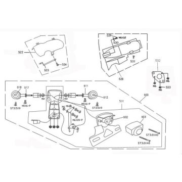 Lampka tylna Neco Borsalino Oro matowa czerwona