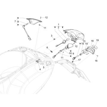 Lampka tylna - kierunkowskazy Vespa Sprint 125 4T 3V IE ABS E5 2021 (EMEA)