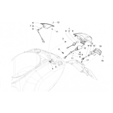 Taillight Vespa Primavera 4-suwowy 3-zaworowy (euro4 wtrysku iget)